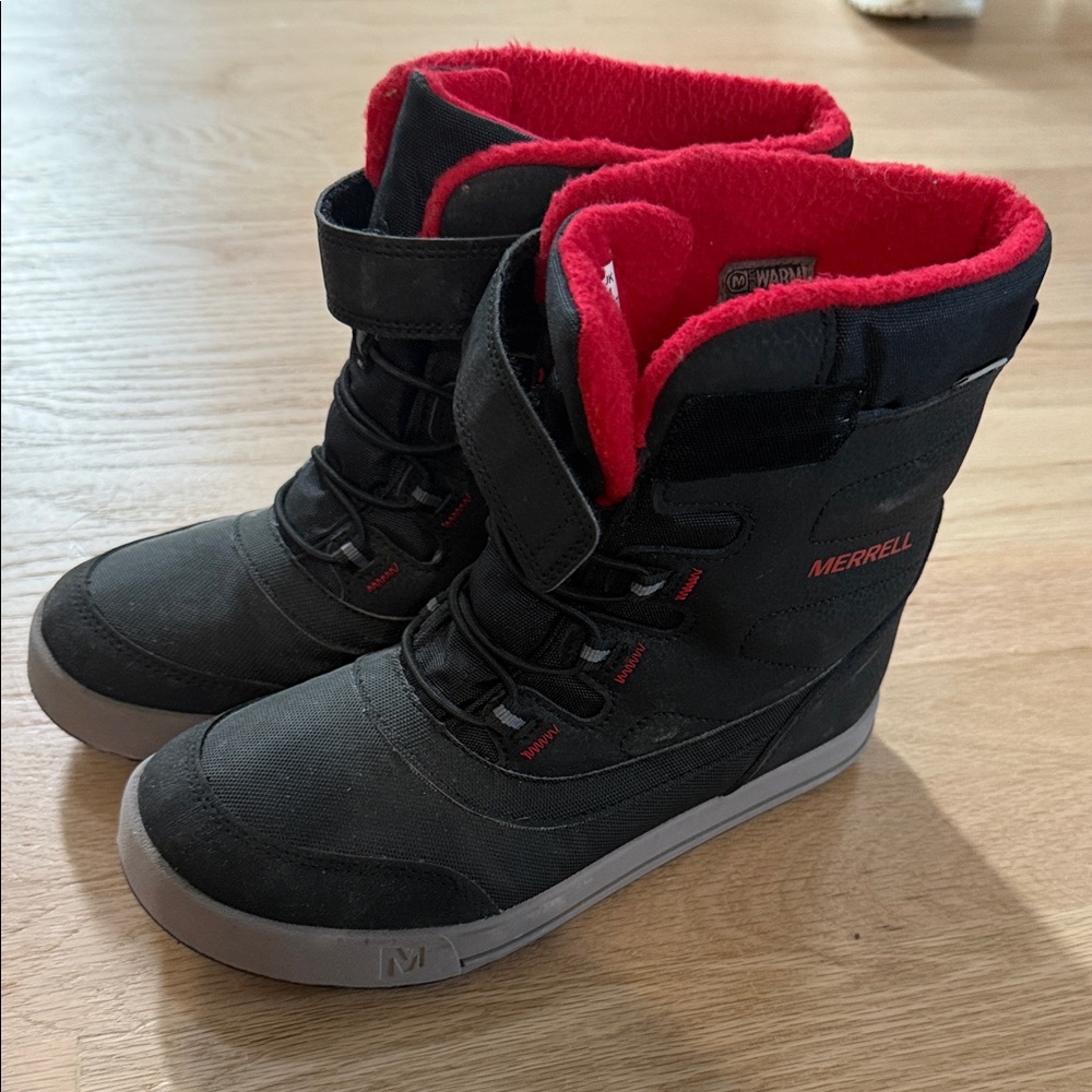 Merrell Kids Black and Red Boots